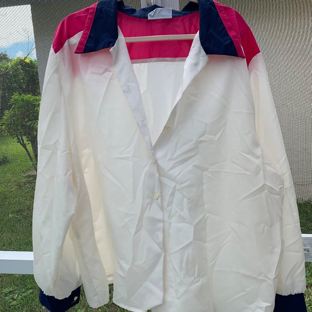 Vintage Color Block Blouse